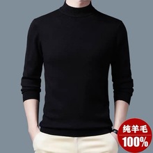 清仓特价秋冬纯羊毛衫男士半高领加厚毛衣保暖针织羊绒打底