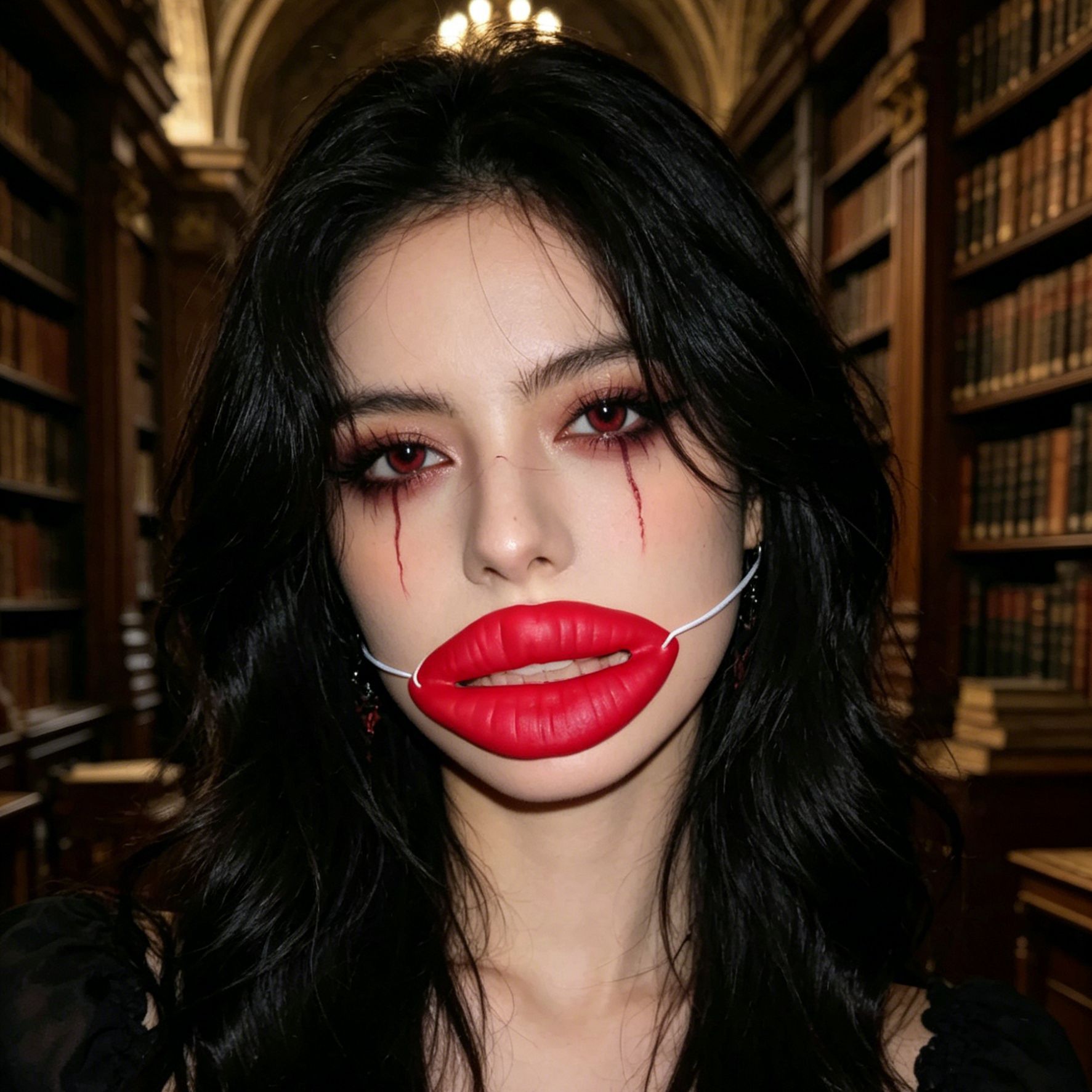 Halloween extraña salchicha labios COS espectáculo extraña espectáculo salchicha labios props flame sexy labios rojos rojos