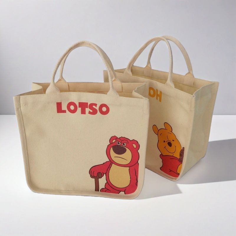 小熊维尼卡通帆布包女手提礼品袋可爱伴手礼手拎包学生便携手提袋