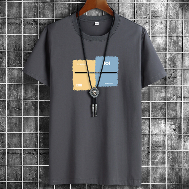 De una pieza de entrega de manga corta Camiseta de los hombres de cuello redondo de primavera y otoño estudiante camiseta superior ropa casual Camisa interior de los hombres