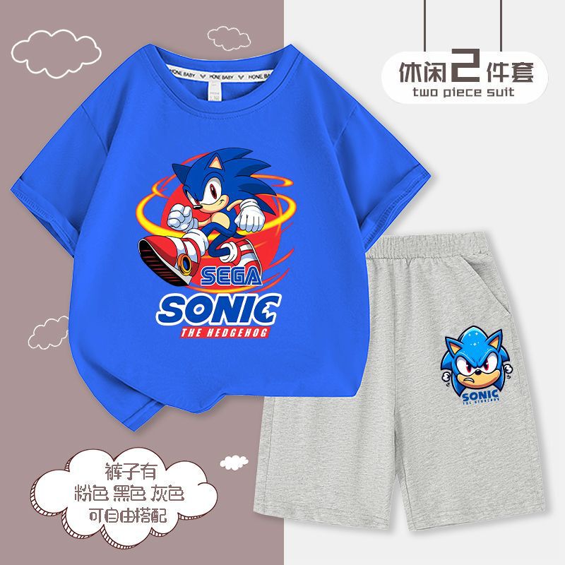 Sonic the Hedgehog Boys Summer Short Sleeve Suit Summer Loose Children's Clothing Medium and Large Children's Sports Summer Clothes Children's Shorts Sonic the Hedgehog Boys Summer Short Sleeve Suit Summer Loose Children's Clothing Medium and Large Children's Sports Summer Clothes Children's Shorts