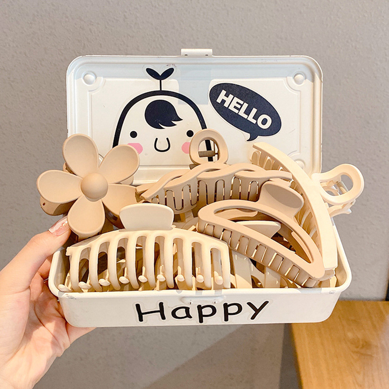 Serie de café de leche clip de pelo grande clip de tiburón hembra cuchara trasera updo simple temperamento clip de pelo moda accesorios para el cabello al por mayor