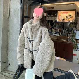 新款羊羔毛外套女冬季加厚保暖仿皮草大衣防寒韩版宽松显瘦立领潮