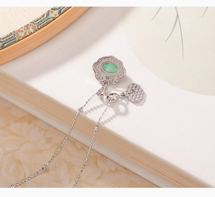 Mặt dây chuyền bạc S925 mạ vàng hình trứng mì Châu Phi phong cách đơn giản — Dây chuyền vàng chi tiết 5