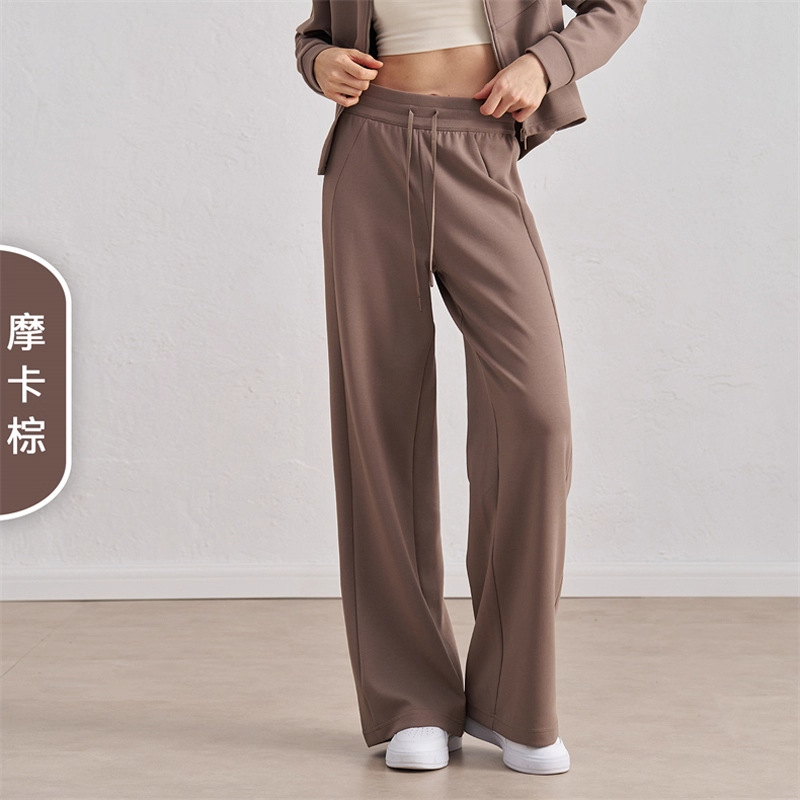 2025 otoño y invierno mujeres relajadas pantalones deportivos de piernas pantalones de cintura alta delgando cuerda de yoga fitness pantalones de carrera
