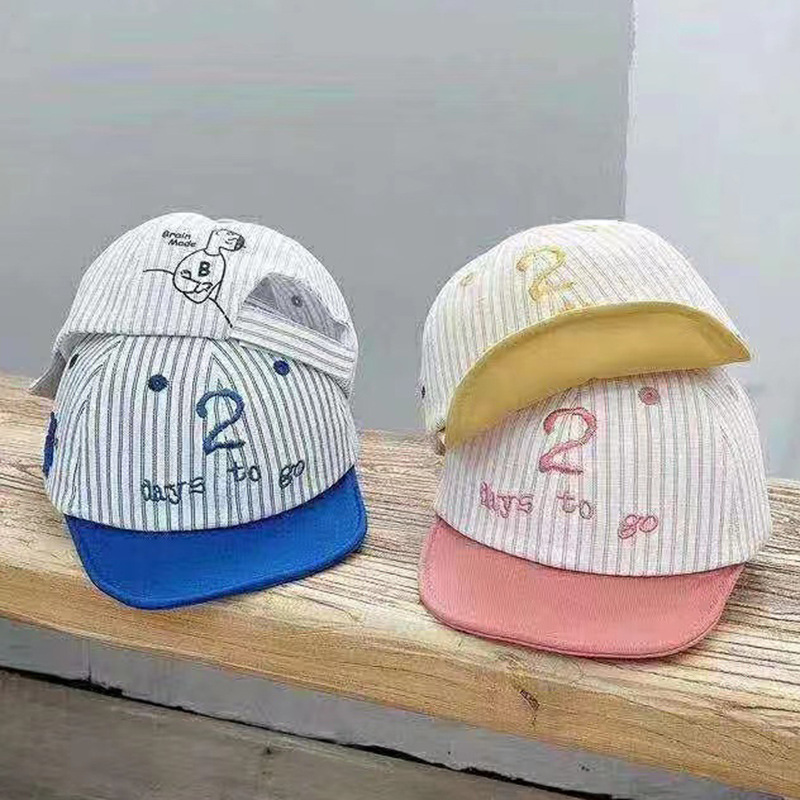 数字2绣花儿童鸭舌帽 婴儿帽子 春夏秋款软沿宝宝鸭舌帽|ms