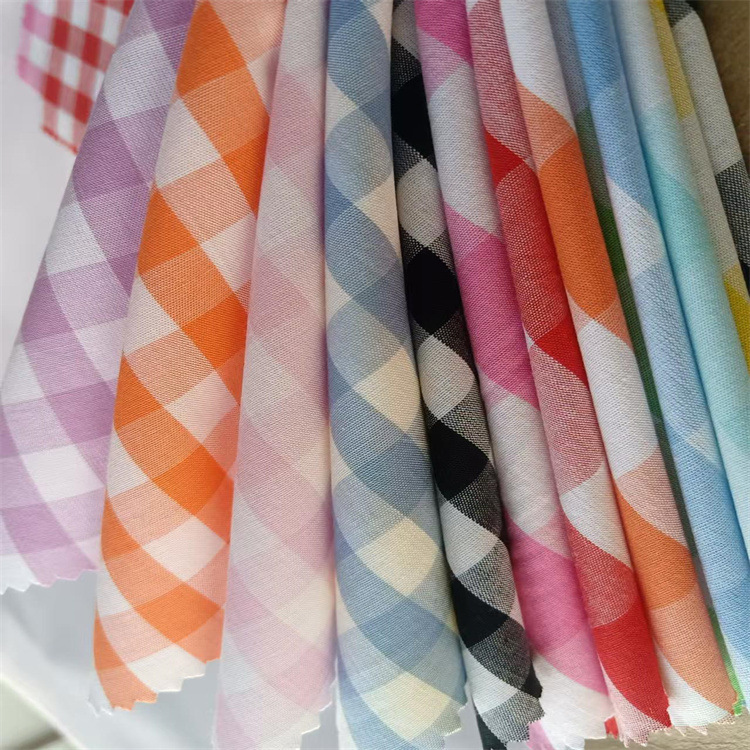 经典爆款朝阳格大小间距都有色织棉服装设计师电商面料工厂直销