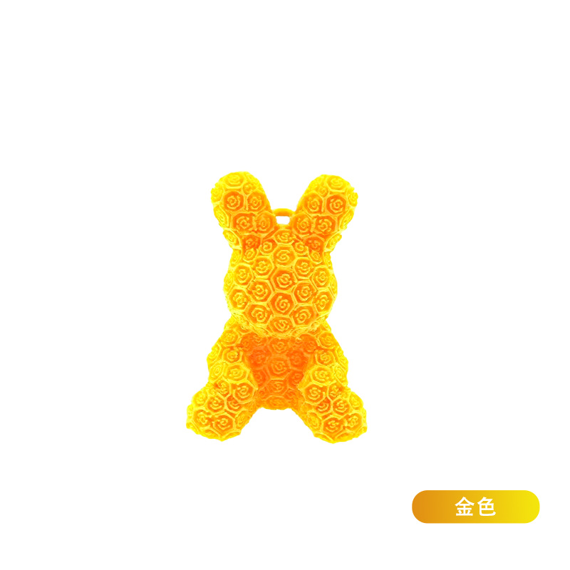 Cross-border 3D printed rose rabbit keychain accessory backpack ornament children's toy stall magic