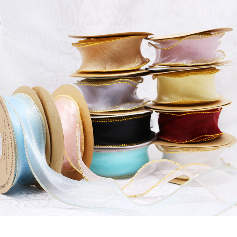 Personalizado Phnom Penh hilo de cola de pescado material de embalaje floral flores coreanas cinta de regalo cinta de pastel cinta de color