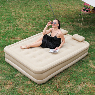 Cross-border inflatable folding bed outdoor camping flocking mattress built-in pump automatic inflatable bed sheet double air cushion bed chair