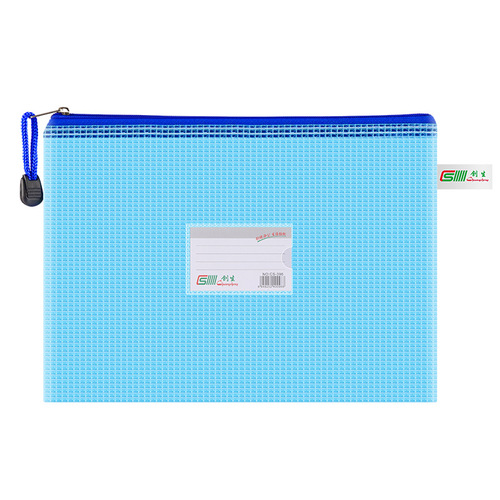 Factory direct sales Traosheng a4 transparent mesh file bag zipper waterproof pvc bag with business card printing logo
