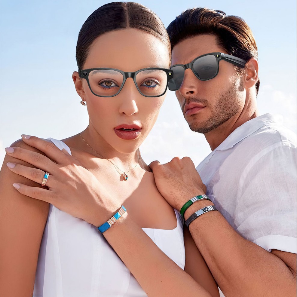 Gafas Bluetooth para hombres y mujeres, gafas de sol inteligentes, reconocimiento anti-vibración, todo, escuchar canciones, hablar, auriculares, aptos para Apple, Huawei, Android