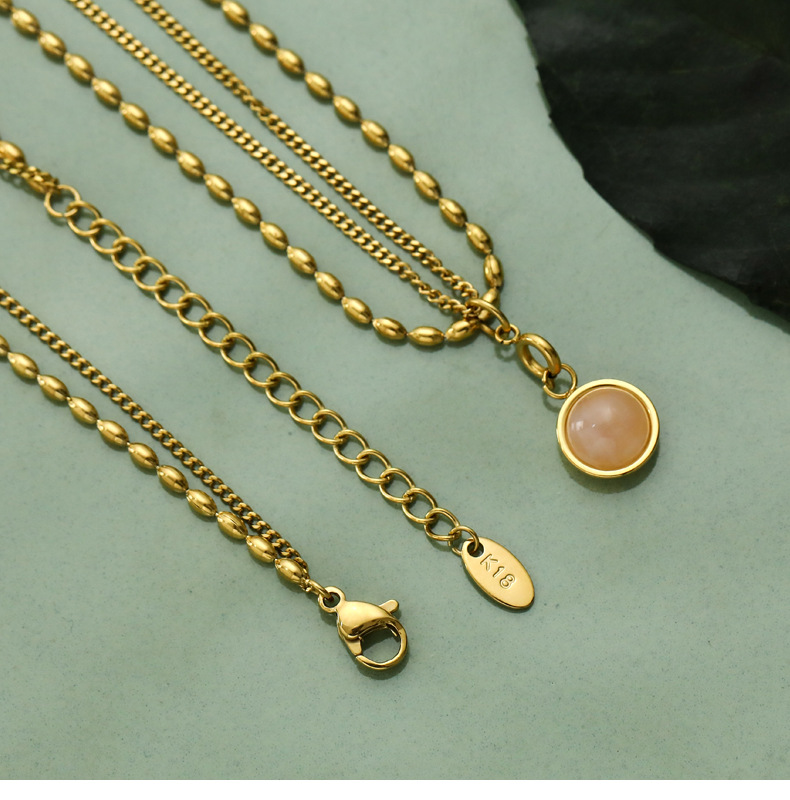 Titanium Steel Material Fashion Geometric Titanium Steel Gold Plated Necklace 1 Piece