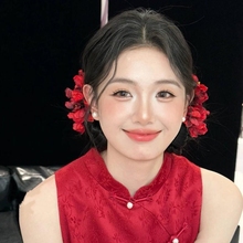 新娘红色头花头饰发簪汉服结婚礼服敬酒服晨袍旗袍新中式发饰大气