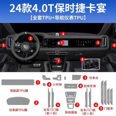 Suitable for 25 Porsche Cayenne Car interior film - 24-models-of-full-interior-soft-film-40t