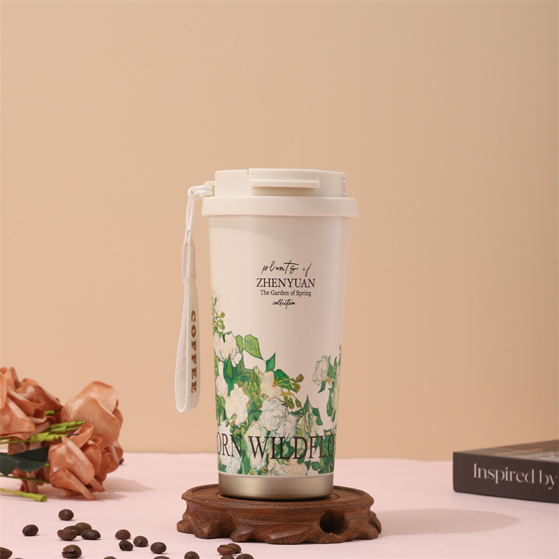 Taza de café multicolor de venta caliente Taza de aislamiento térmico de acero inoxidable portátil para salir taza de agua de paja nueva taza de bebida directa de alto valor nominal