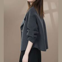2025秋冬款毛呢大衣女短款气质高级感外套小个子大码中年妈妈欧美