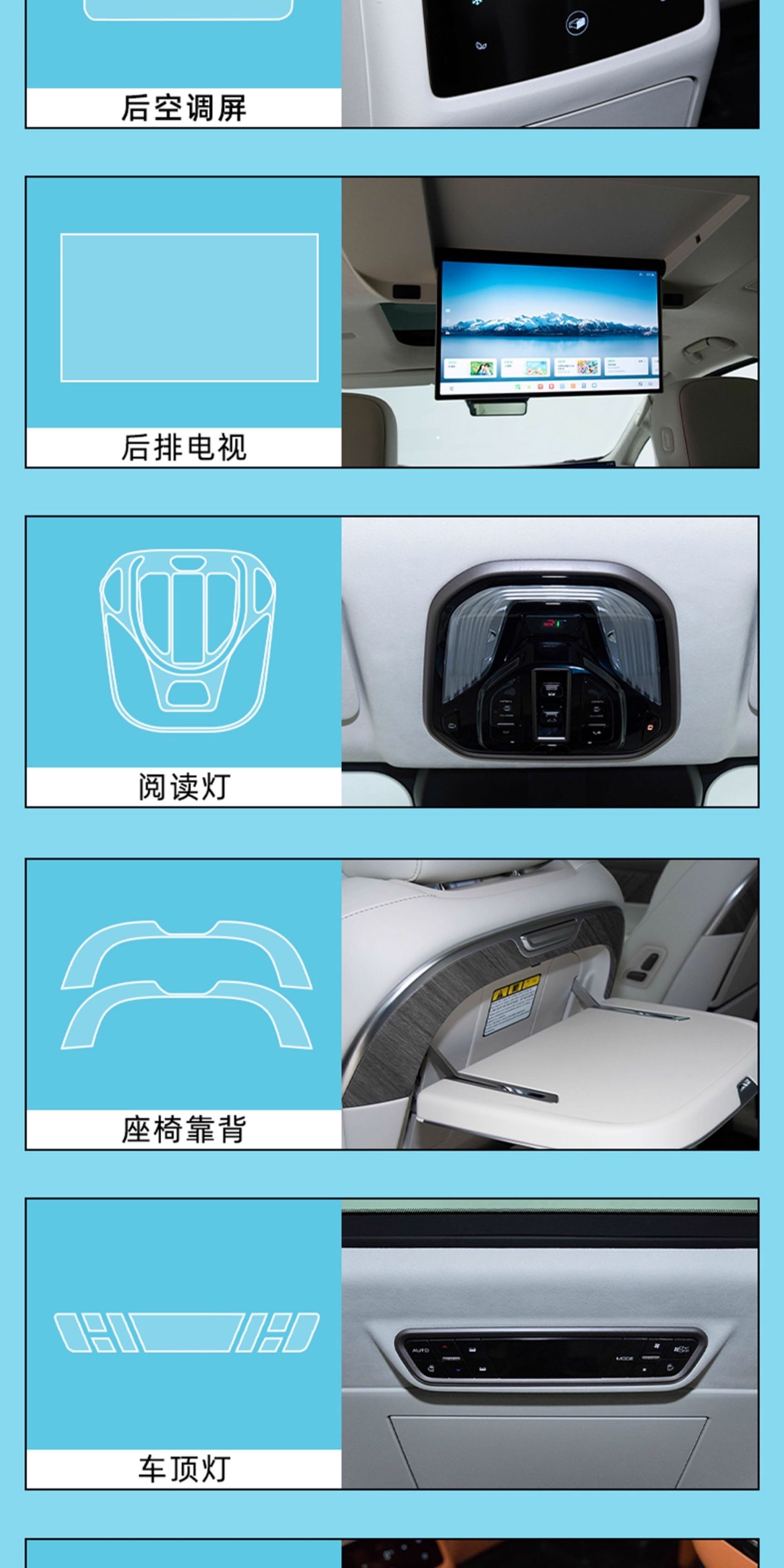 25 Models of Wei Brand Alpine 7 Interior Protection 8 Rear Air Conditioning Refrigerator Screen Film 9 Central Control Navigation Screen Tempered Film