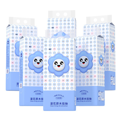 Manhua 1280 large packs of tissue paper 6 pack household affordable napkins log 4 layers thickened hanging facial tissue