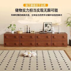 無垢材のアンティークスタイルのテレビキャビネット、リビングルーム、ベッドルーム、チェスト、レトロなカーメンキャビネット、多機能組み合わせフロアベッドサイドテーブル