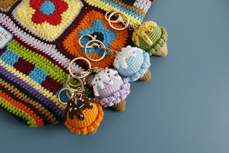 1 Piece Quantity 1 Piece Cute Ice Cream Yarn Knitting Women's Keychain