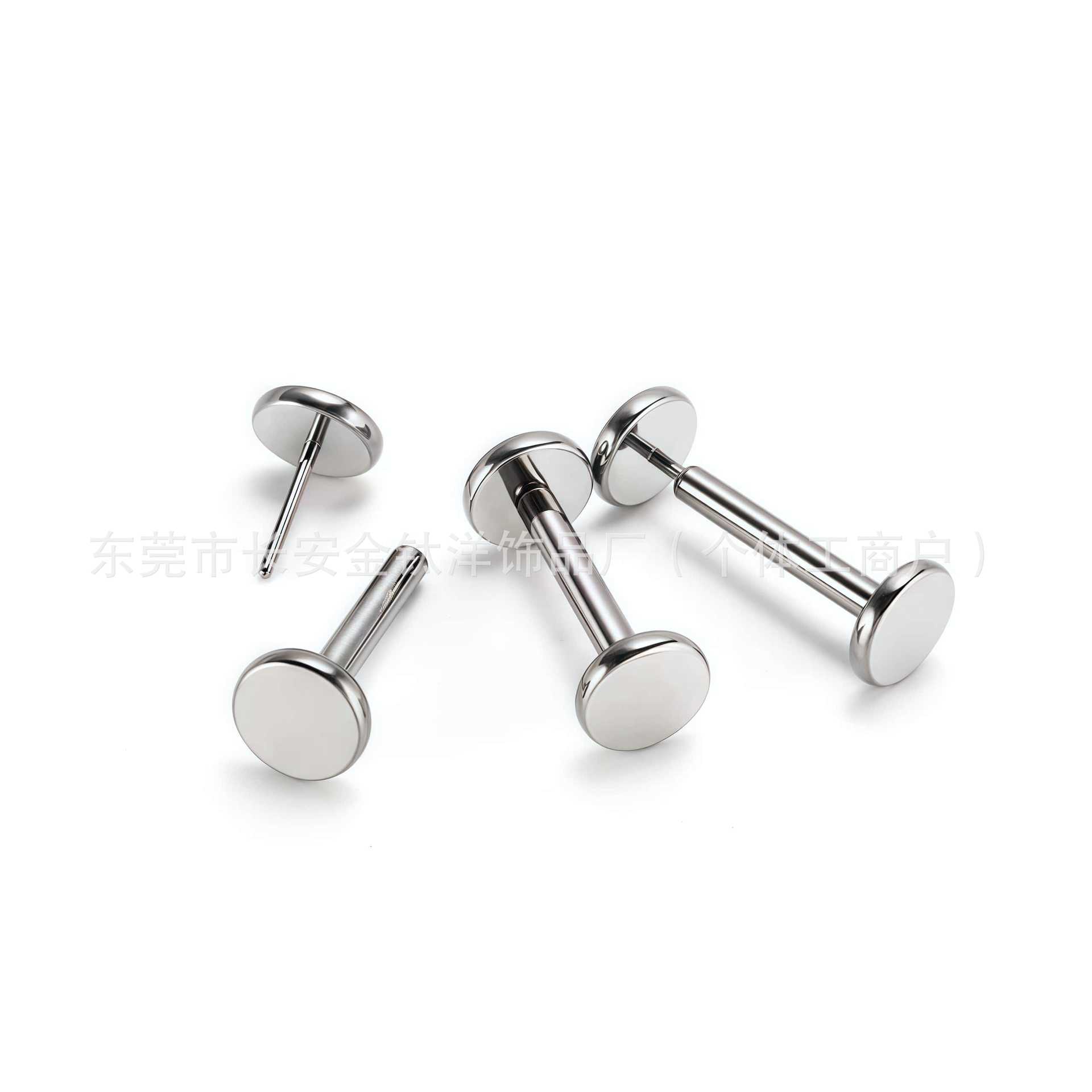 F136 Titanium Round Disc Insert Lip Stud Rod Pin Ear Stud Nose Stud Cochlear Ear Bone Stud G23 Titanium Piercing Jewelry detail image 5