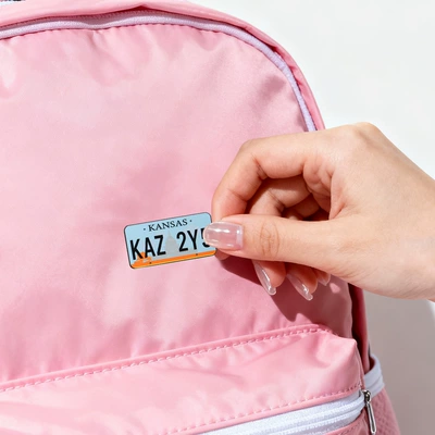Yaxa sancaqları Brooch Geometric License Plate