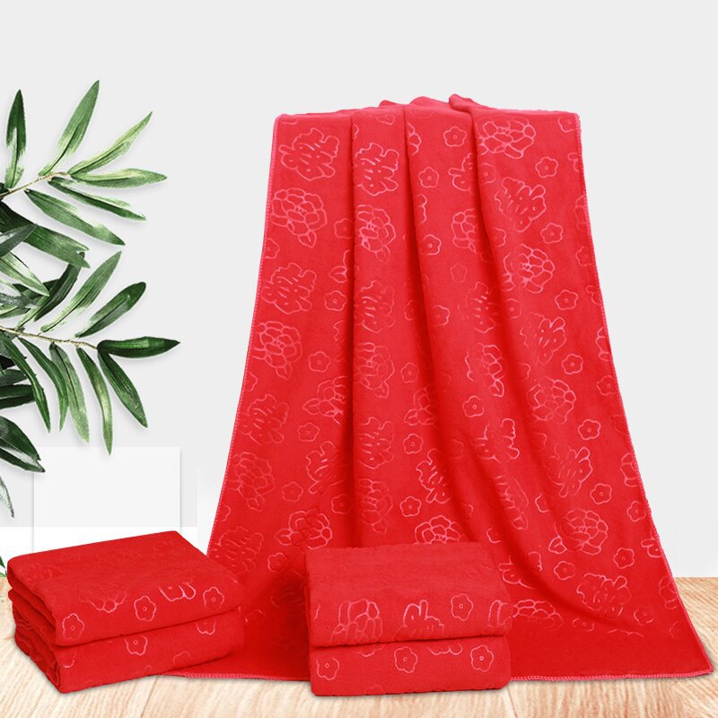 큰 빨간 목욕 수건 결혼식 행복한 단어 반환 선물 더블 행복 단어 목욕 수건 웨딩 자동차 매달려 빨간 수건 결혼식 플로트 큰 수건