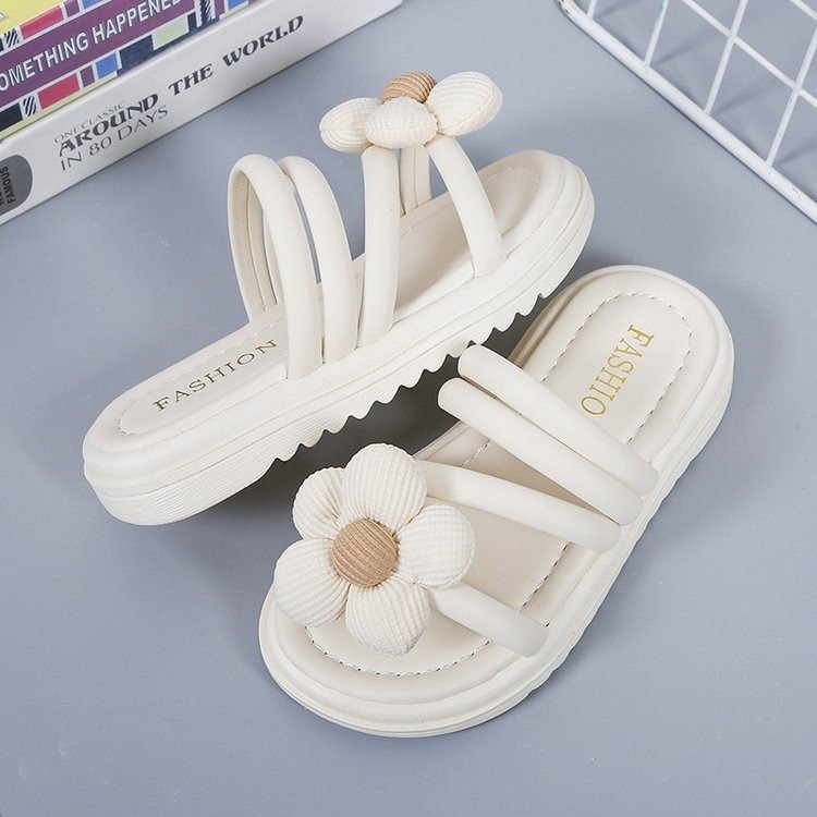 Niña princesa zapatillas de verano 2026 nuevas niñas flores sandálias de playa de moda para niños zapatillas