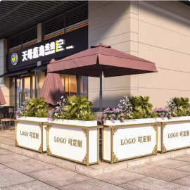 镀锌板花箱定制户外组合造景成品新款厂家围栏奶茶店隔断室外花坛