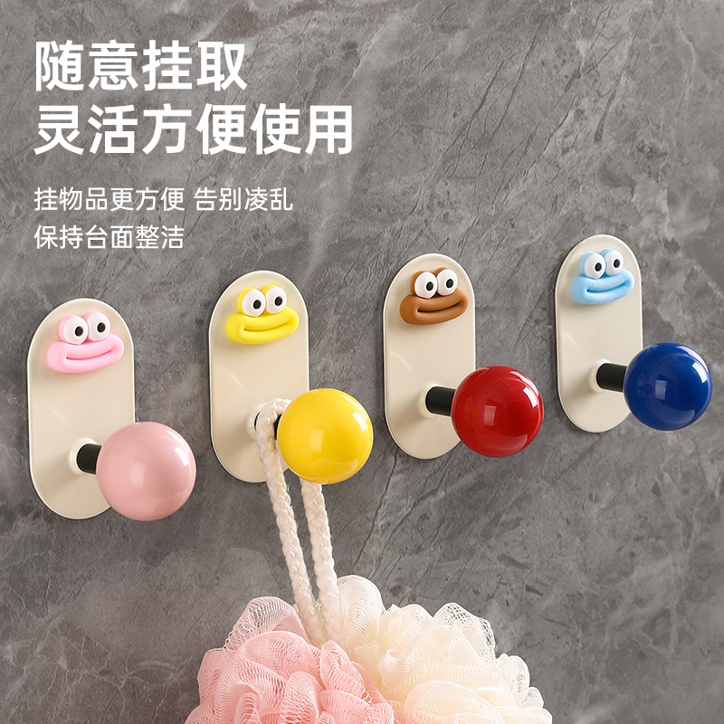 Gancho para baño Gancho para ropa que no deja marcas detrás de la puerta de viscosa de carga fuerte sin perforación Gancho para toallas en la pared del baño