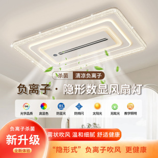 Top-absorbing fan lamp living room main lamp 2025 new invisible negative ion bedroom dining room leafless ceiling fan Zhongshan lamps