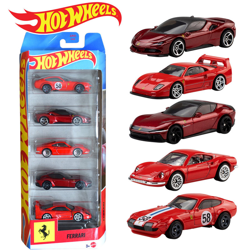 Hot Wheels New Five-Pack Ferrari Racing Car Alloy Car Collection Model Toy Gift Hot Wheels New Five-Pack Ferrari Racing Car Alloy Car Collection Model Toy Gift