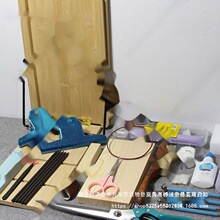 绒花diy材料新手工具 实木搓丝板猪鬃刷夹子修绒打尖剪刀退火默认