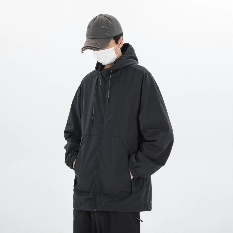 Демисезонная куртка, термобелье для отдыха с капюшоном, oversize, осень