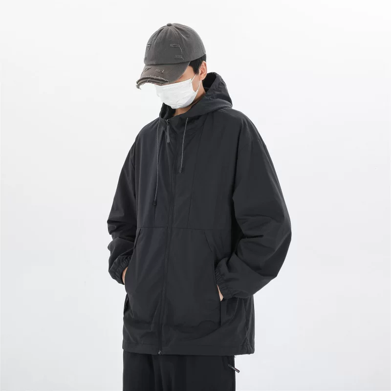 Демисезонная куртка, термобелье для отдыха с капюшоном, oversize, осень