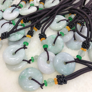 Jade A goods Myanmar Jade safety buckle pendant jade pendant gold shop micro-business live Business Gifts Wholesale