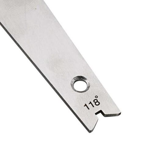 Stainless steel drill bit rake edge gauge 118 degree drill tip angle rake edge measurement Drill bit sample Drill bit edge gauge