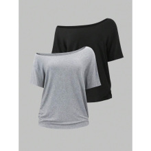 C 34541 Off Shoulder Loose Short Sleeve Two Piece б����ɶ�