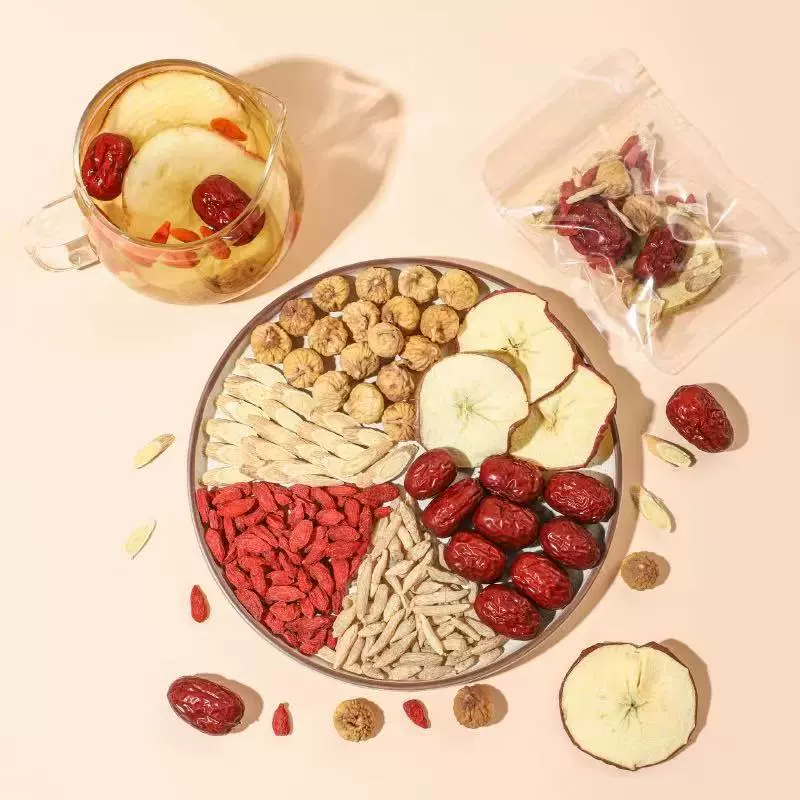 苹果黄芪素颜水红枣枸杞女生泡水喝的东西秋冬季养生气血花果茶包