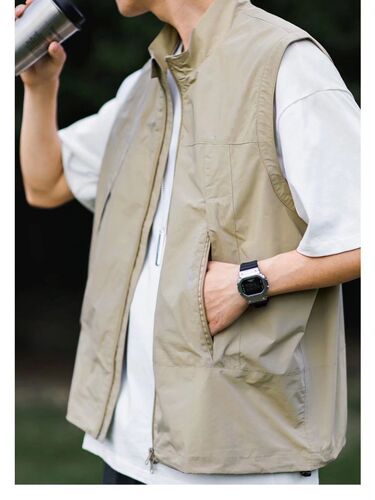 Harajuku-style Vests for Couples: Unisex, Loose-Fit, Minimalist Casual Zip-Up Waistcoats with Functional Design and Stylish Appeal