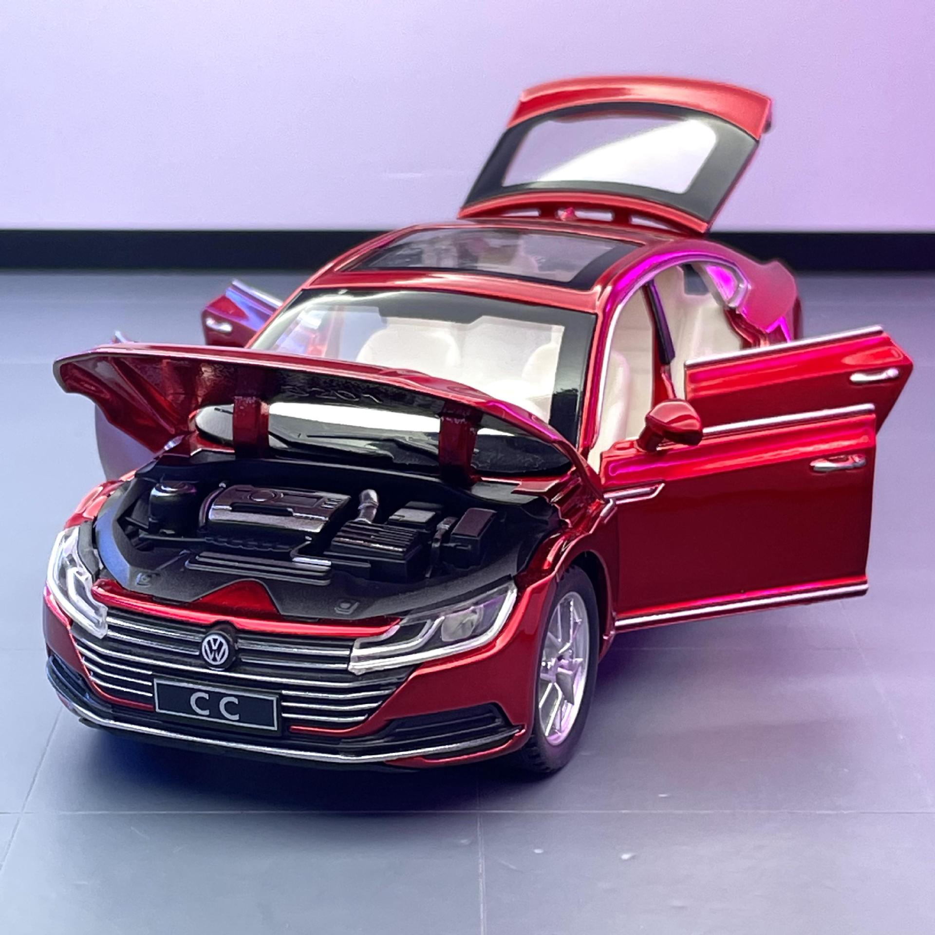 (A granel) Aleación de automóviles modelo de coche 1:32 Volkswagen CC coche Tire hacia atrás el sonido y la luz modelo de coche de juguete adornos