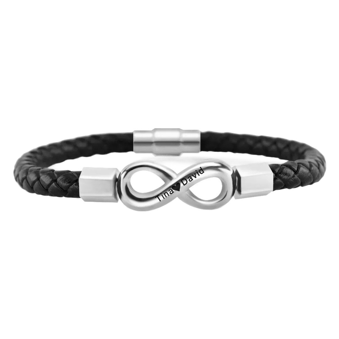 European and American cross-border 8-word leather rope bracelet personalized DIY woven bracelet men's bracelet simple retro bracelet wholesale