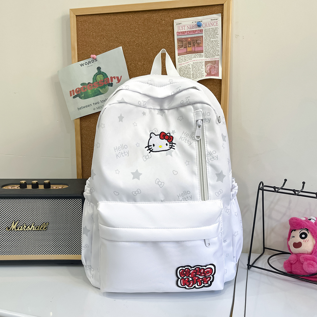 Japanese-Style Cartoon Sanrio Backpack, School Bag, Hello Kitty Double-Shoulder Backpack, Cute and Simple Commuter Student Backpack