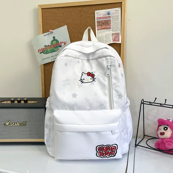 Japanese-Style Cartoon Sanrio Backpack, School Bag, Hello Kitty Double-Shoulder Backpack, Cute and Simple Commuter Student Backpack