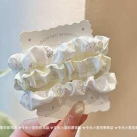 可爱卡通小熊猫咪水果发圈甜扎头马尾绿色系小肠圈夏天小清新发圈