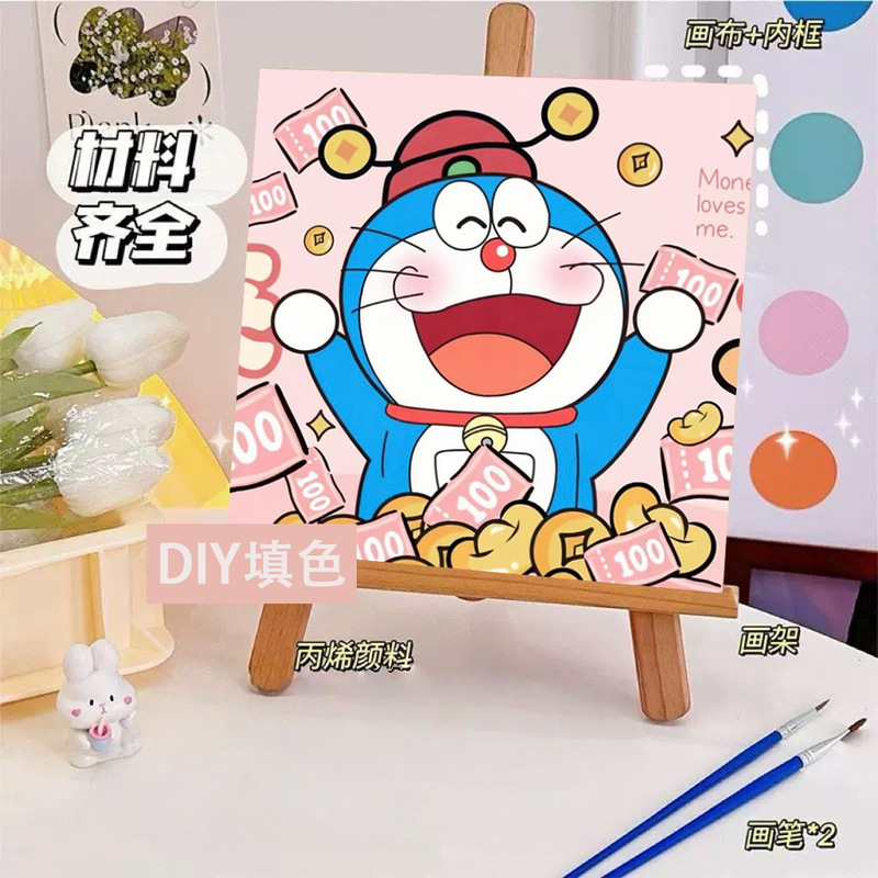 宮崎駿デジタル油絵DIY手描きぬりえ夏目友人帳ポニョ二次元アクリル画インスタ風|undefined
