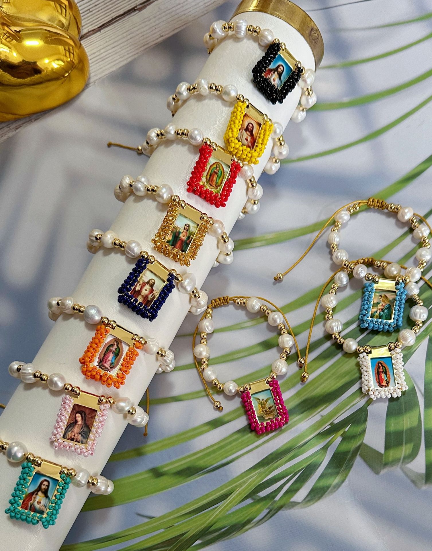 Copper Pendant Material Freshwater Pearl Copper Portrait Square Bracelets