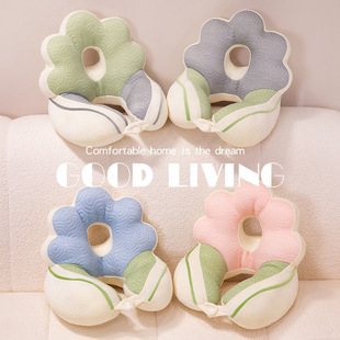 Flower Ice Silk Neck Pillow Nap Pillow Primary School Students Lying on the Table Lunch Break Pillow Office Sleeping Pillow Neck Pillow Wholesale