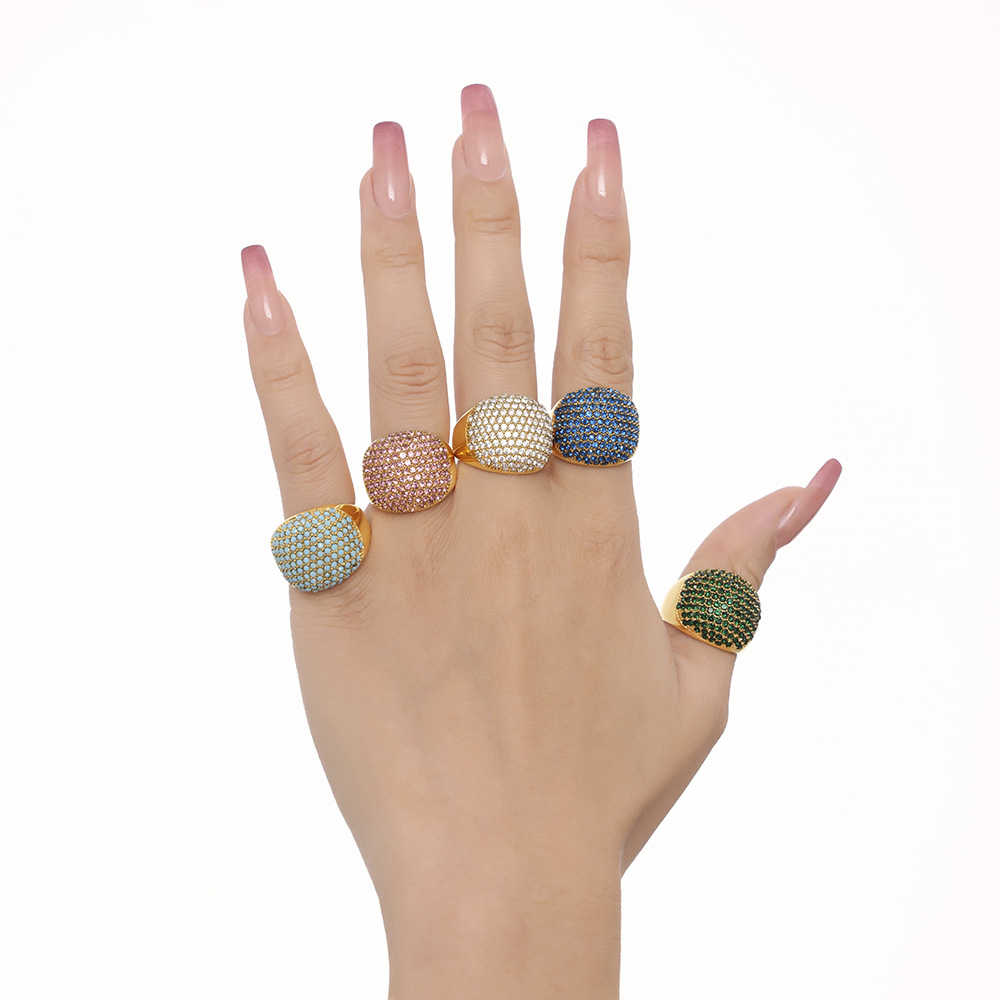 stone inlay stainless steel with zircon natural stone handmade